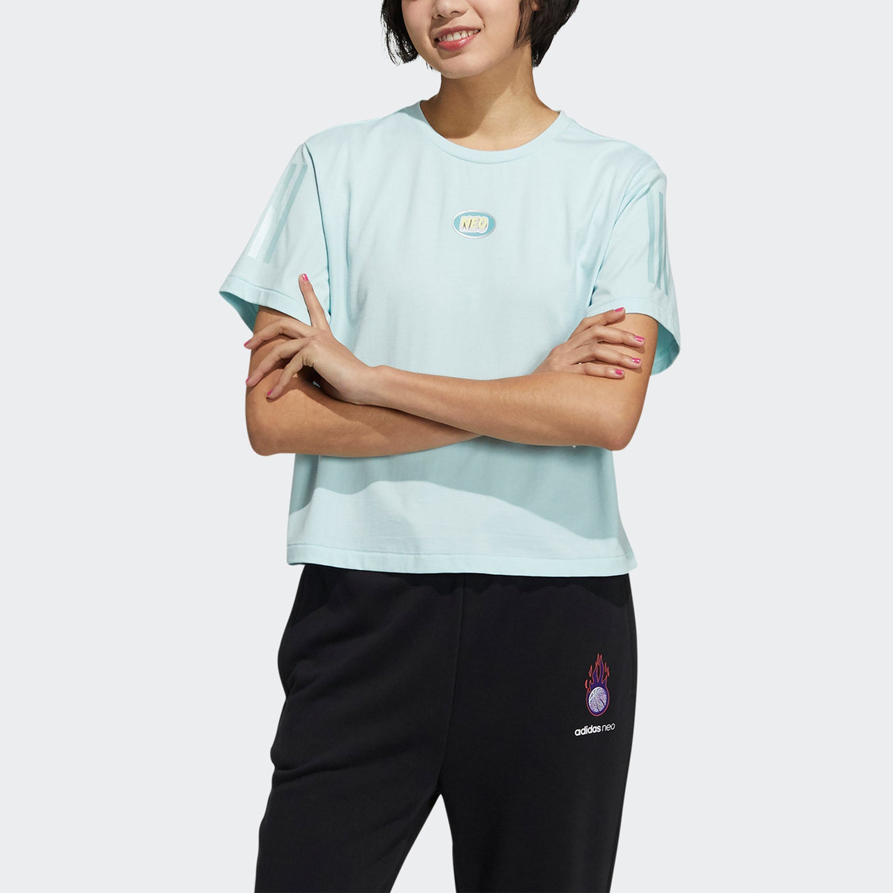 (WMNS) adidas neo July Tee 3 Leisure Sports Short Sleeve Green H16267
