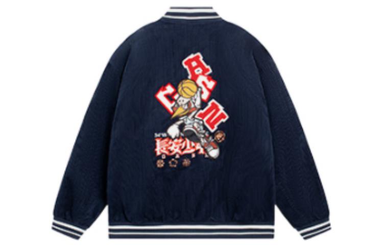 Li-Ning BadFive Graphic Cotton Baseball Jacket 'Black' AJMS113-1