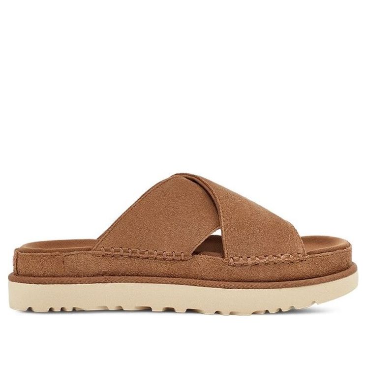 (WMNS) UGG Goldenstar Cross Slide 'Chestnut' 1137910-CHE