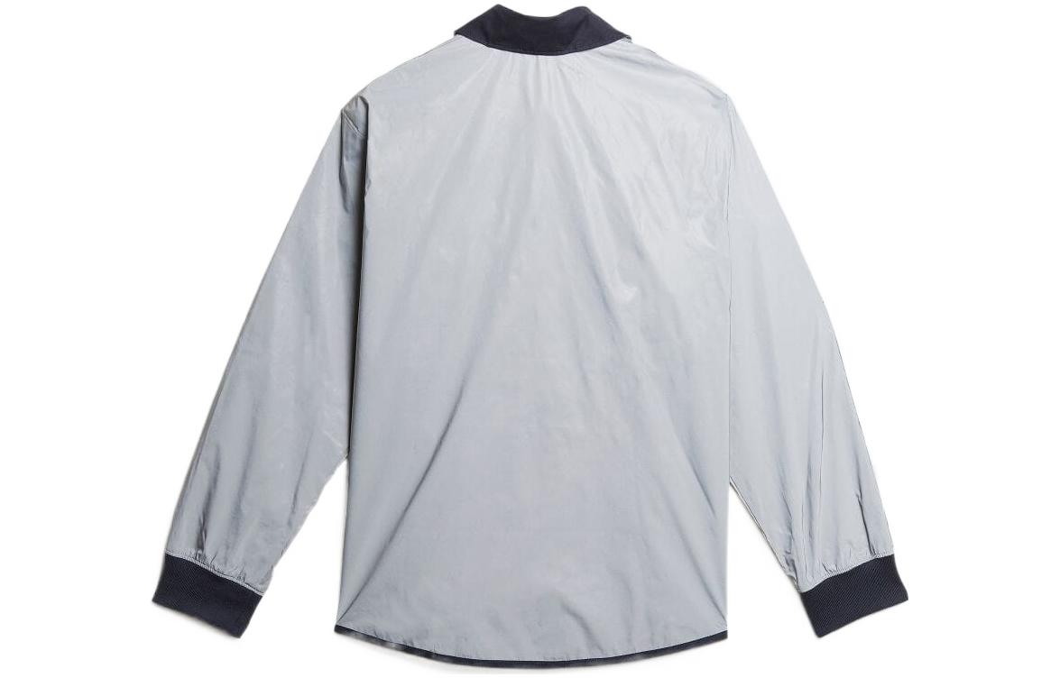 adidas Colorblock Long Sleeves lapel Coach Jacket Gray GS9265