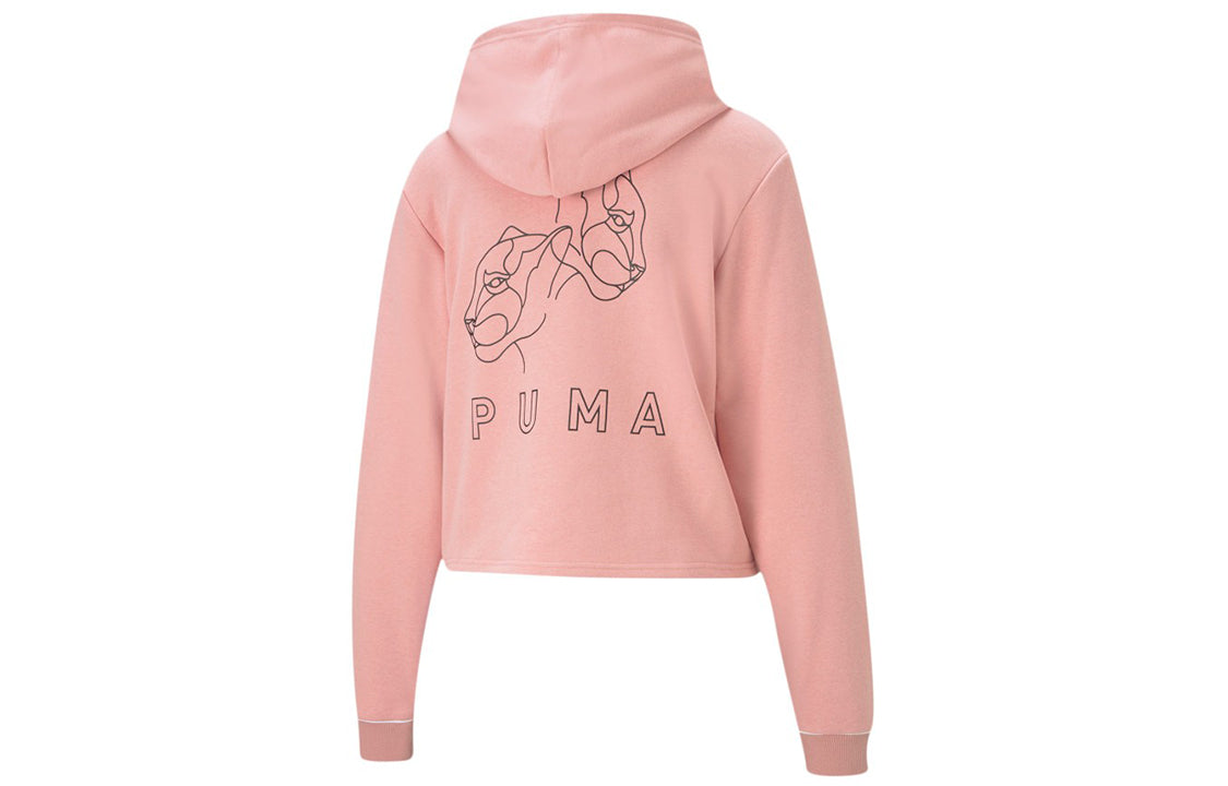 (WMNS) PUMA Style Cat Hoodie 'Pink White' 587162-14
