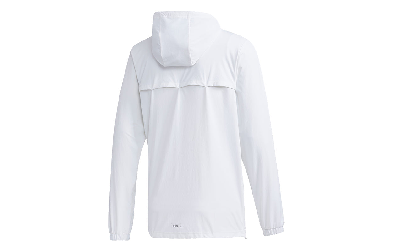 adidas neo M Essential 3-Stripes Windbreaker - White GJ8900