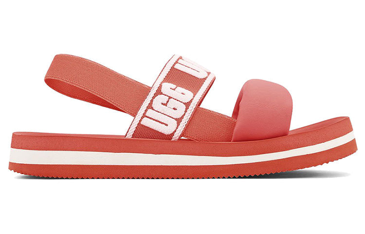 (WMNS) UGG Zuma Sling Beach Sandals Red White 1107893-PCRL