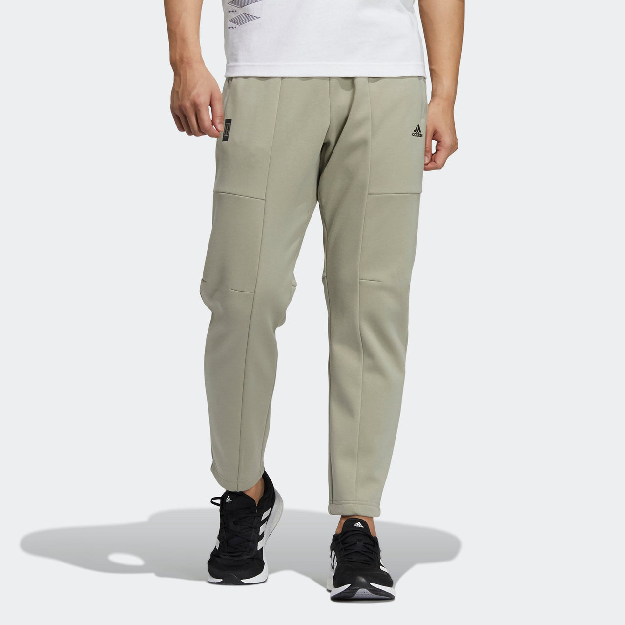 Men's adidas Wj Kn Warm Pnt Martial Arts Series Knit Straight Sports Pants/Trousers/Joggers Khaki H39282