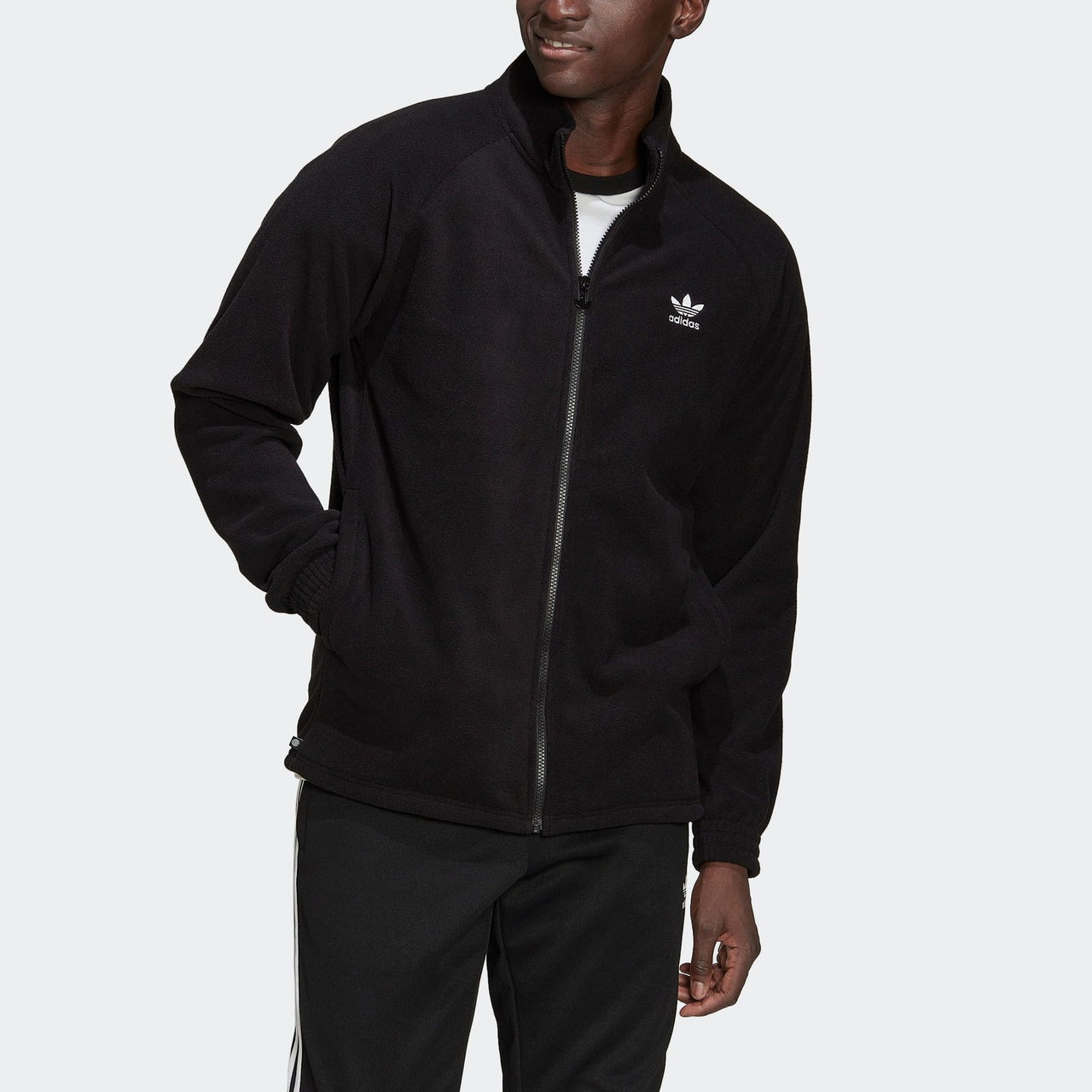 adidas originals Adicolor Classics Trefoil Teddy Fleece Jacket 'Black' HK7295