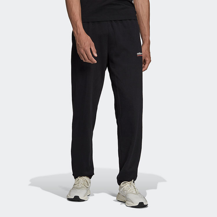 Men's adidas originals Solid Color Loose Sports Pants/Trousers/Joggers Black HF4771