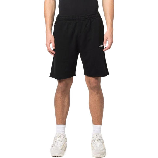 Men's Off-White SS22 Solid Color Logo Printing Straight Shorts Version Black OMCI006C99FLE00510011001