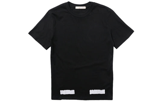 Off-White square frame Printing Round Neck Short Sleeve Unisex Black OMAA002F161850101001