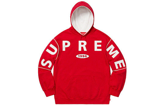 Supreme FW19 Week 1 Spread Logo Hooded Sweatshirt 'Red' SUP-FW19-043