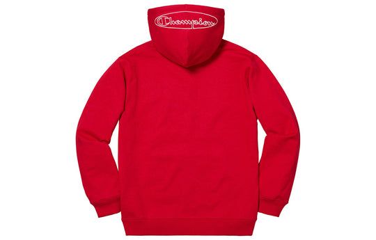 Supreme x Champion SS19 Outline Hooded Sweatshirt Dark Red SUP-SS19-10069