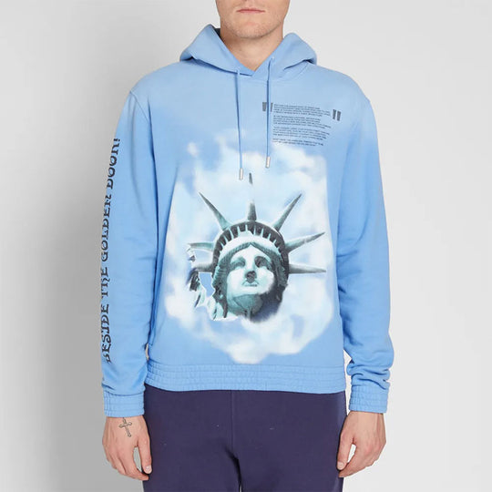 Off-White Statue of Liberty Cotton Long Sleeves Blue OMBB034E181920153199