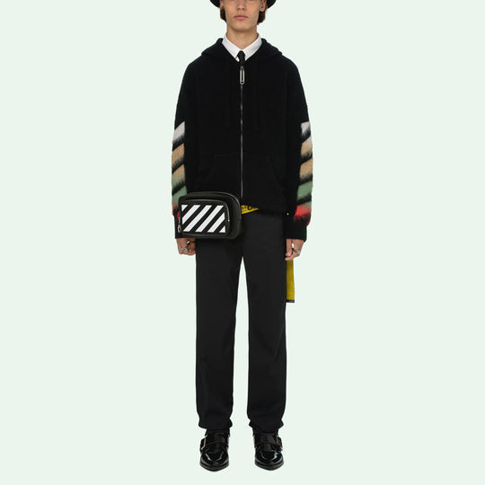 Men's Off-White SS21 Suede Stripe Black OMHA037R21KNI0011084