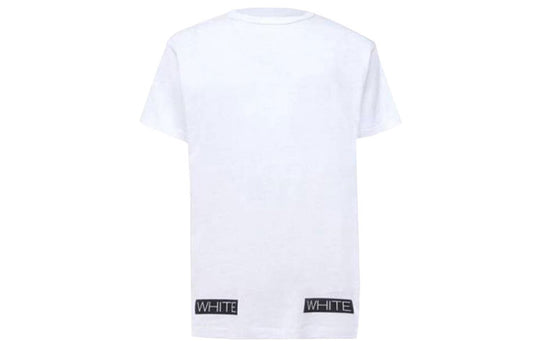 Off-White Stripe Logo Printing Short Sleeve Ordinary Version White OMAA002G20JER0100119