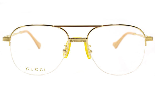 Gucci Metallic Series Optical Glasses Frame aviator Gold Color GG0745O-002