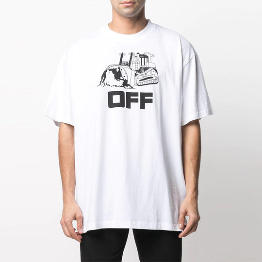 Off-White SS21 Mona Lisa Rubber Strap Printing Pullover Short Sleeve White OMAA038R21JER0110110