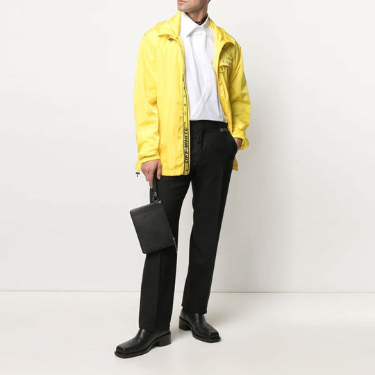 Off-White SS21 Logo Straight Casual Long Pants Slim Fit Version Black OMCA176S21FAB0021000