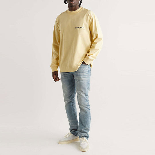 Fear of God Essentials SS22 Appliqud Logo-Print Cotton-Jersey T-Shirt Cream FOG-SS22-004