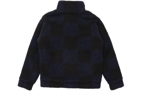 LOUIS VUITTON x NIGO2 Crossover LV2 SS22 Grid Lamb's Wool Zipper Stand Collar Jacket Autumn Blue 1A9GKS