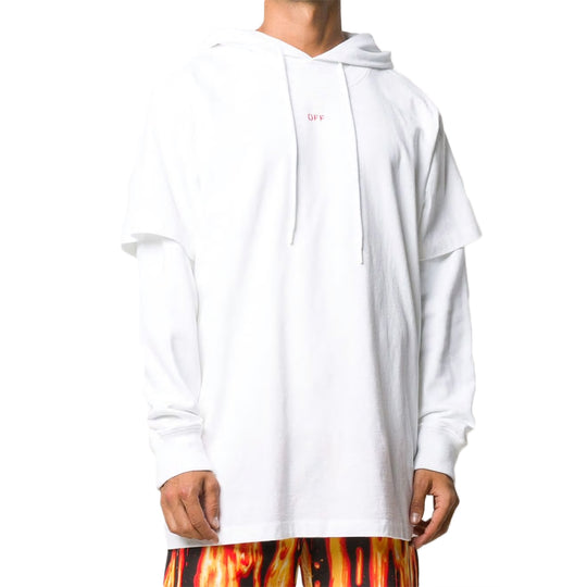 Off-White FW20 Stencil Arrow Print Layered Sleeve OMBB051E20FLE0010125