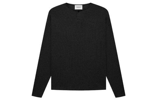 Fear of God Essentials FW21 Thermal Henley L/S Black FOG-FW21-039