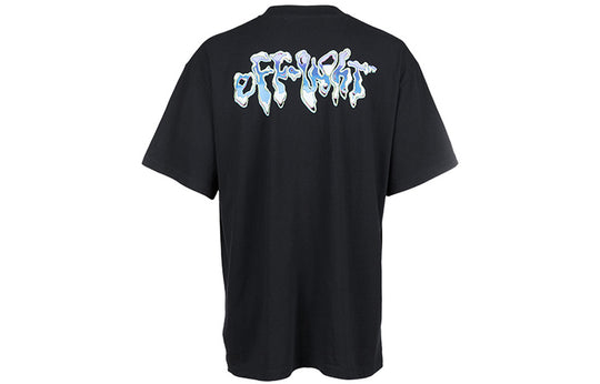 Off-White 90s Liquid Over Short-Sleeve Tee 'Black/Blue' OMAA038S22JER0061045