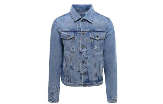 Off-White Arrow Twist Denim Jacket 'Cobalt Blue/White' OMYE067R21DEN0024701