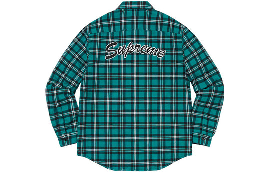 Supreme FW19 Week 17 Arc Logo Quilted Flannel Shirt logo 'Green' SUP-FW19-10957