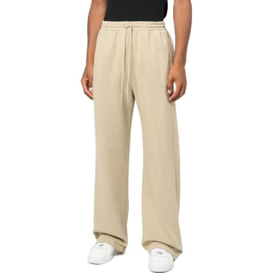 Men's Off-White FW22 Stripe Printing Drawstring Straight-Leg Casual Pants/Trousers Beige OMCH044F22FLE0011717