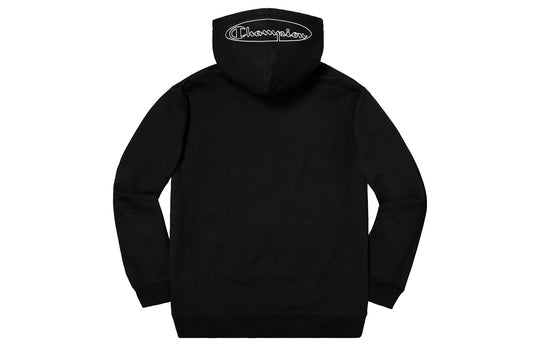 Supreme x Champion SS19 Outline Hooded Sweatshirt black Logo SUP-SS19-10065