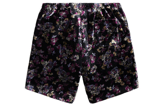 Supreme FW19 Week 1 Floral Velour Short Flowers Velvet Unisex Black Shorts SUP-FW19-022