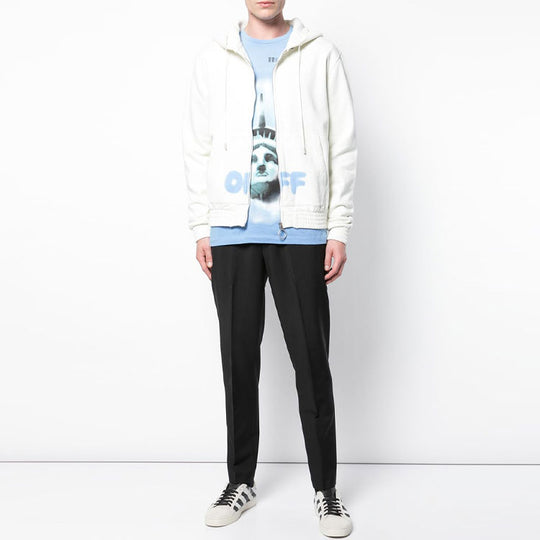 Men's Off-White Logo Zipper White OMBB033E181920060231