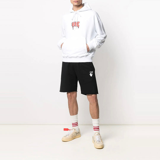 Men's Off-White SS21 Graffiti Printing Logo White OMBB037R21FLE0060125