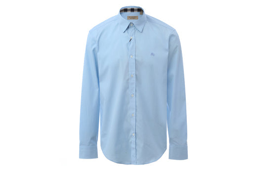 Men's Burberry Cotton Classic Long Sleeves Shirt Blue 39911601