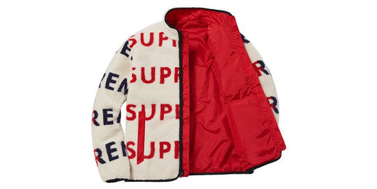 Supreme Reversible Logo Fleece Jacket 'Natural' SUP-FW18-514
