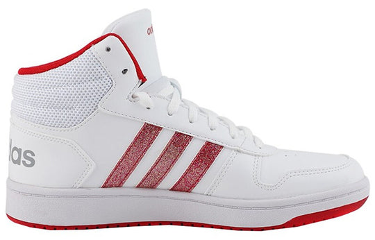 (WMNS) adidas neo Hoops 2.0 Mid 'White Red' FW5695