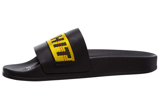 Off-White Industrial Tape Slides Slippers Black/Yellow OMIC001S21MAT0031018