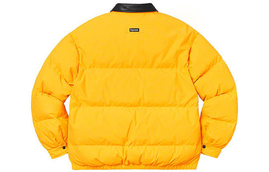 Supreme FW19 Week 12 Leather Collar Puffy Jacket 'Yellow' SUP-FW19-1029