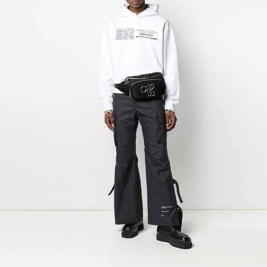 Off-White SS21 Printing Cargo Casual Pants Version Black OMCF026S21FAB0010601