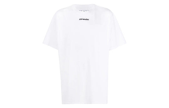 Off-White Back Arrow Printing Pattern Round Neck Short Sleeve Loose Fit White OMAA038E20JER0020125