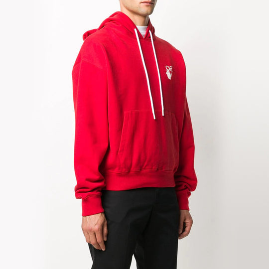 Men's Off-White Painting Arrow Pullover Red OMBB037F20FLE0022501