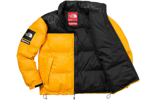 Supreme FW17 x The North Face Leather Nuptse Jacket 'Yellow' SUP-FW17-618