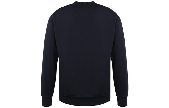 Men's FENDI Eye Logo Embroidered Long Sleeves Round Neck Pullover Dark Blue FAF535AAXVF0V6W