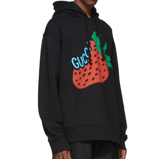 Gucci Strawberry Printed Loose For Men Black 475374-XJA1R-1082