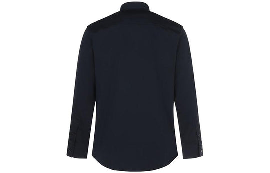 Burberry SS21 Logo Cotton Long Sleeve Shirt Men's Blue 80430621