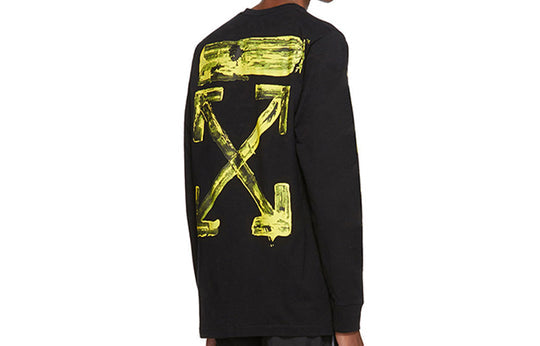 Off-White Cotton Logo Printing Long Sleeves Black OMAB001F191850101060