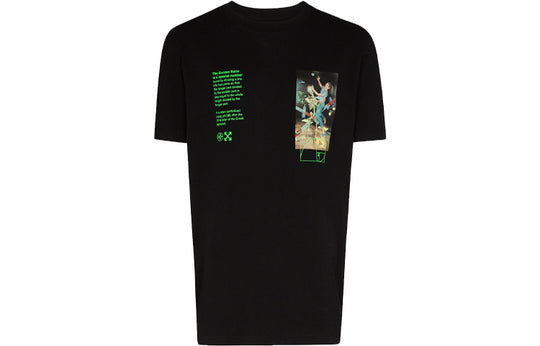 Off-White Skeleton Character Printing Short Sleeve Ordinary Version Black OMAA027R201850141088