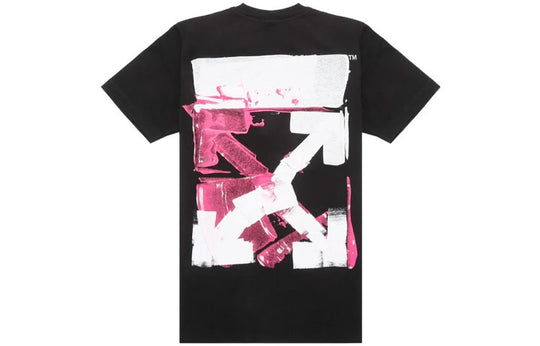 Off-White Arrow Pattern Round Neck Tee 'Black White Pink' OMAA027F21JER0171032