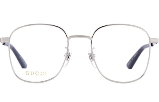 Gucci Square Glasses Frame Metallic Classic Optical Unisex Silver Unisex GG0861OA-006-53