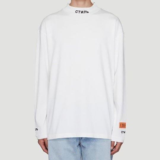 Men's HERON PRESTON High Collar Long Sleeves White HMAB010S209130110110