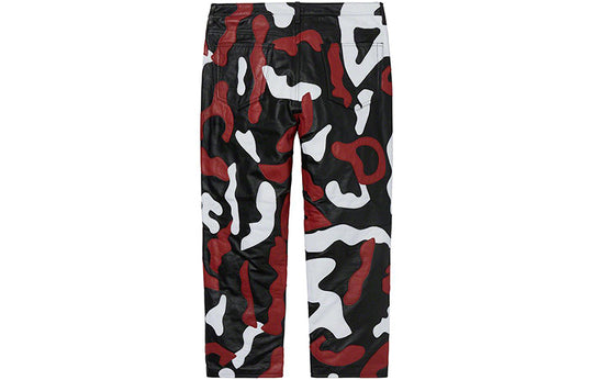 Supreme FW19 Week 12 Camo Leather 5Pocket Pant Red Camo SUP-FW19-1057